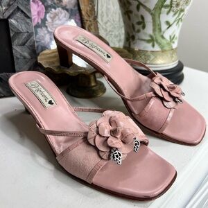 Brighton Raina Rose Suede Rose Croc heeled sandals